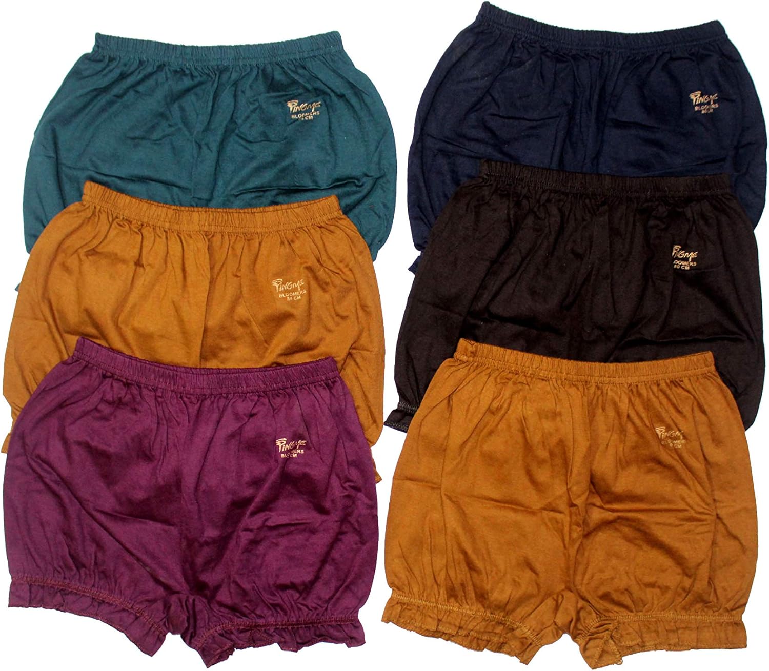 100 Rich Cotton Plain Bloomer Multi Colour (Pack of 6) Amazon.in