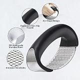 DDUP Garlic Press Rocker Stainless Steel Mincer Tool with Peeler Tube view 4