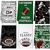 FuWeave 6 Pcs Football Kitchen Towels Decorative Football Dish Hand Towels Sports Theme Absorbent Dish Cloths Tea Washcloths for Bathroom Gift, 15.75 x 23.62 Inch