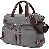CROCOD 3 in 1 Convertible Laptop Backpack, 17.3 inch Messenger Bag for Men, Multi-Functional Travel Laptop Bag for College Men Women (17.3 Inch, Grey)