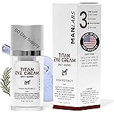 Man Labs Titan Mens Eye Cream Anti Aging for Dark Circles Under Eye Treatment – Eye Bags Treatment for Men – Under Eye Bag Remover – Crows Feet Eye Wrinkle Cream – Peptides & HA – All Skin – Unscented