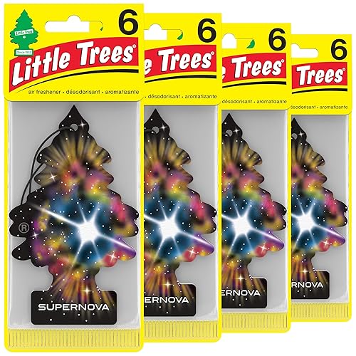 LITTLE TREES Air Fresheners Car Air Freshener. Hanging Tree Provides Long Lasting Scent for Auto or Home. Supernova, 24 Air Fresheners