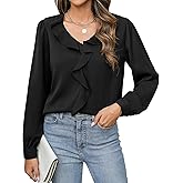 Neweek Womens Blouses Dressy Casual Ruffle Blouse Dressy Tops for Women Long Sleeve Blouses