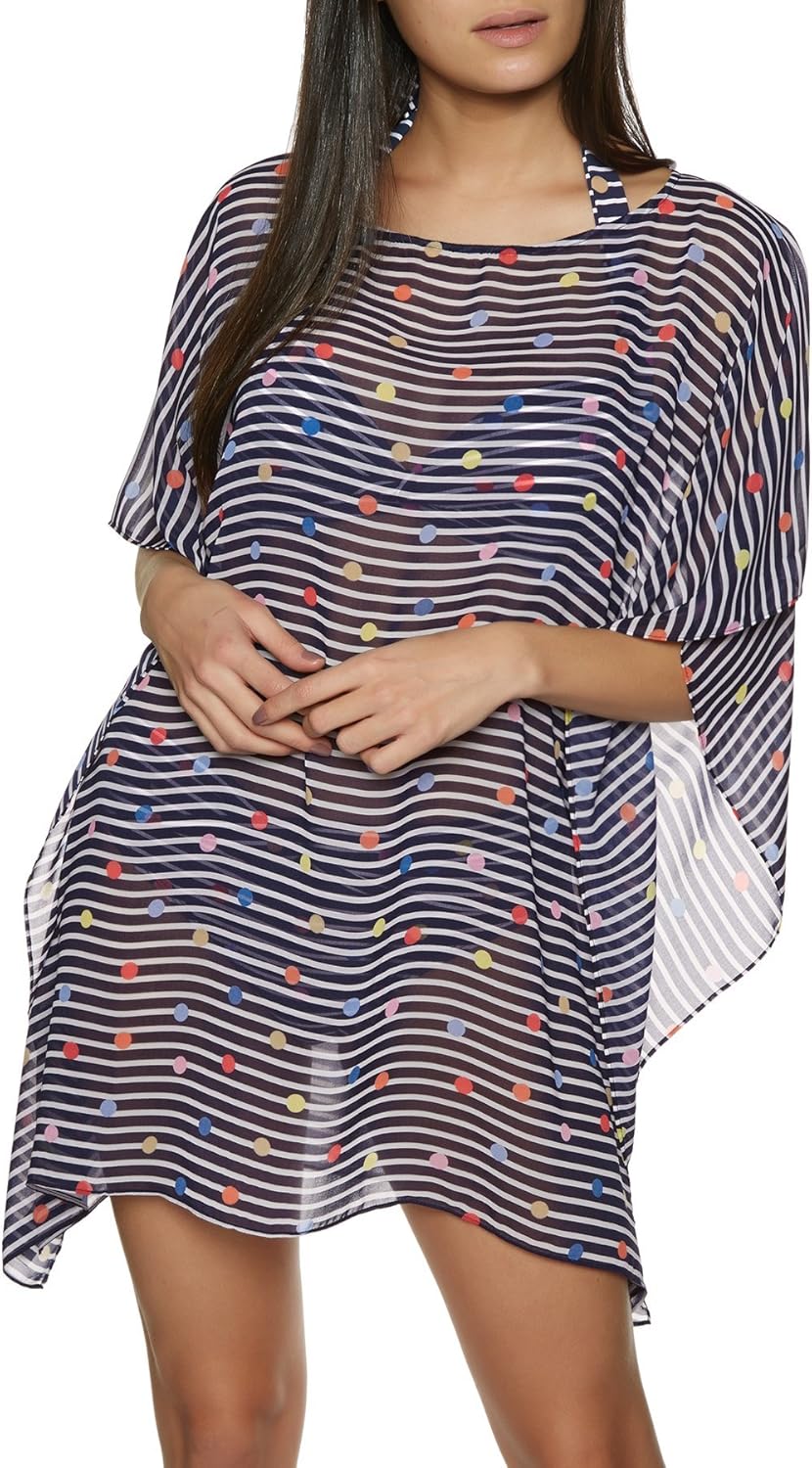 Joules Women's Rosanna Beach Cover Up Navy Stripe Fun Spot One Amazon