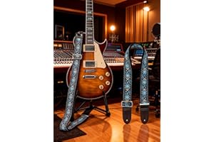Polyester Guitar Strap Folk Style Printed Adjustable for Acoustic Electric Guitar Travel Stage Performance