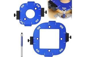 SUNJOYCO 2 PCS Router Corner Radius Templates, Aluminum Alloy Radius Jig Router Templates for Woodworking, Corner Jigs Template for Routers, R10, R15, R20, R25, R30, R35, R40, R50