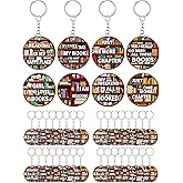 DoubleFill 24 Pcs Book Lover Gifts Book Club Acrylic Keychains for Books Lovers Readers Librarian Bookish Club Gifts