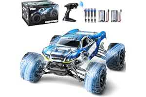 PKX 1:16 Large RC Cars, 31 KPH High Speed 4WD Remote Control Truck for Kids, 2.4Ghz All Terrain RC Monster Truck with 2 Batteries, 4x4 Off Road Remote Control Car, Toys Gifts for Boys Adults