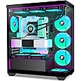 FOIFKIN PC Case - Pre-Installed 3 PWM ARGB Fan, ATX Mid-Tower Gaming PC Case, with Type-C, F3 Black