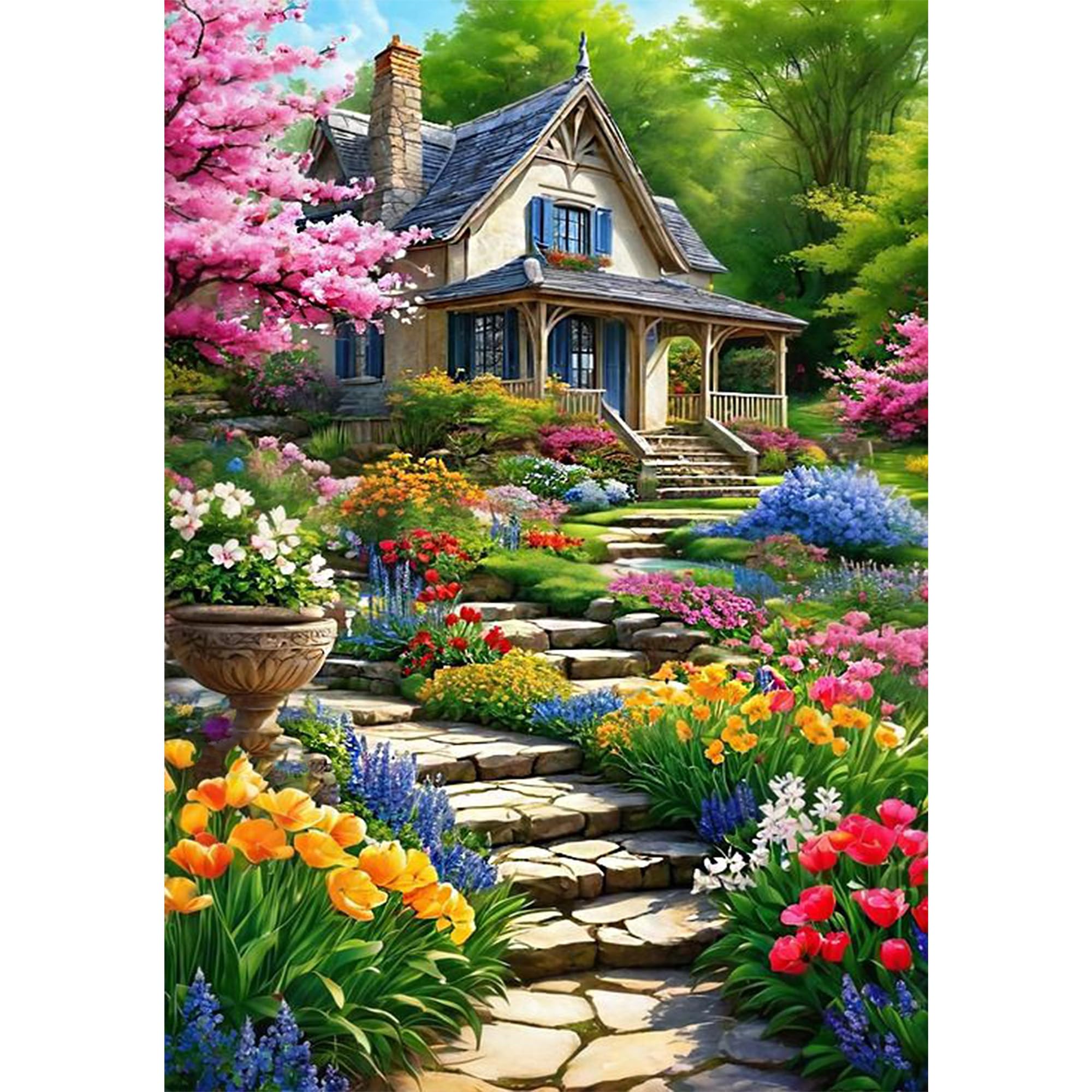 Arttoplus Garden Paint by Numbers for Adults Beginners-Landscape Adult Paint by Numbers Canvas Kits,Painting by Numbers for Adults for Gift Home Wall Decor(16x20inch)