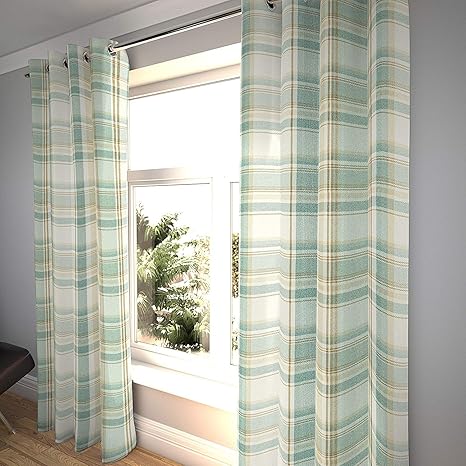 Mcalister Textiles Heritage Curtains Matching Set Duck Egg Blue
