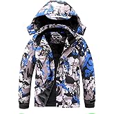 OHSNMAKSL Boy's Waterproof Ski Jacket Warm Winter Snow Coat Kids Fleece Snowboarding Jackets Thick Hooded Windproof Coats