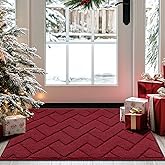 hicorfe Front Door Mat Outside Entrance,20"x31.5" Absorbent Muddy Dirt Resist Welcome Door Mats Outdoor Indoor,Stain and Fade Resistant,Non Slip Backing Entry Mat Doormat for Entryway(Red)