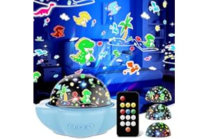 DQMOON Night Light for Kids,Dinosaur Night Lights Projector,Remote Dimmable Timer Star Projector,360° Slient Ocean Lights for Ceiling Projector,Christmas Birthday Gifts for Boys&Room Decor