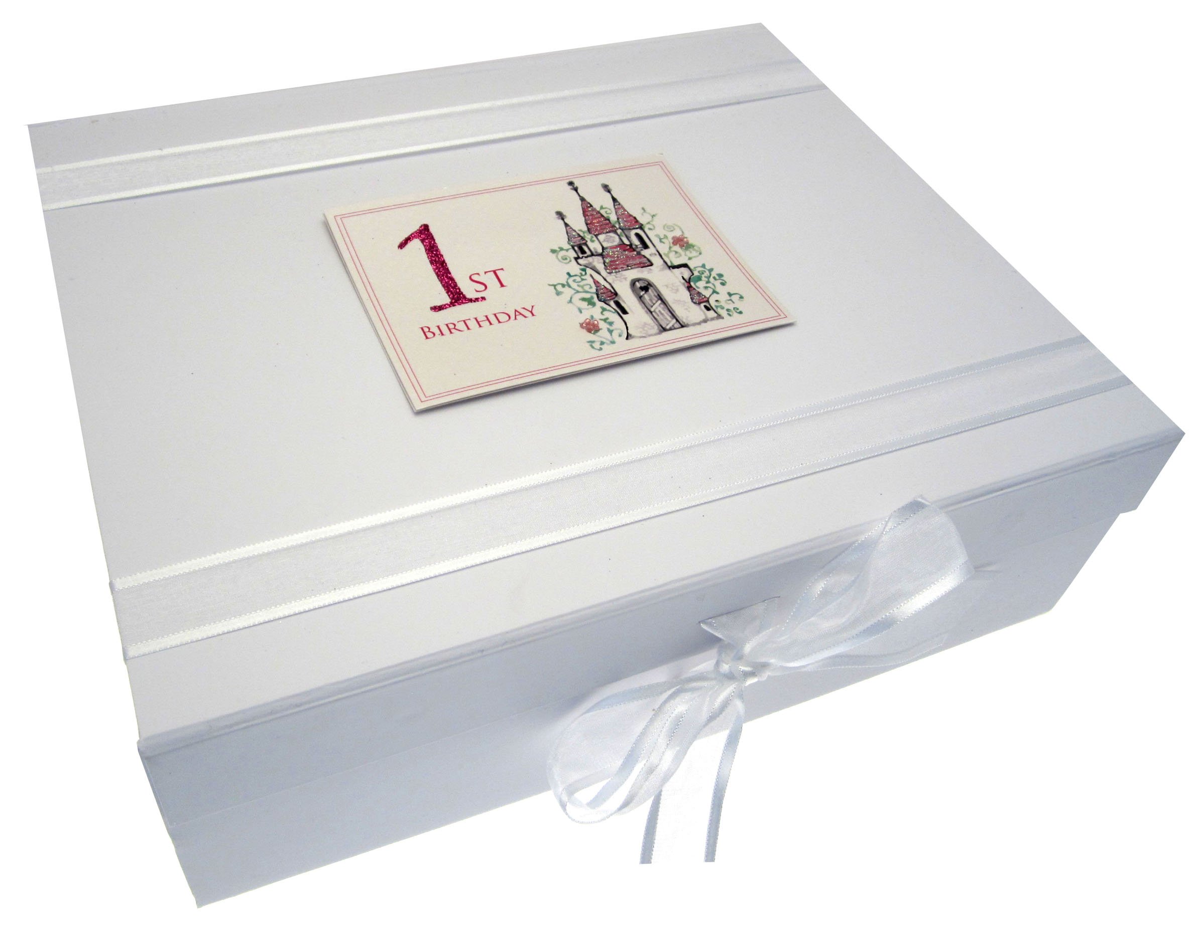 White Cotton Cards Castle Age 1 Large Keepsake Box, Code CAS2X