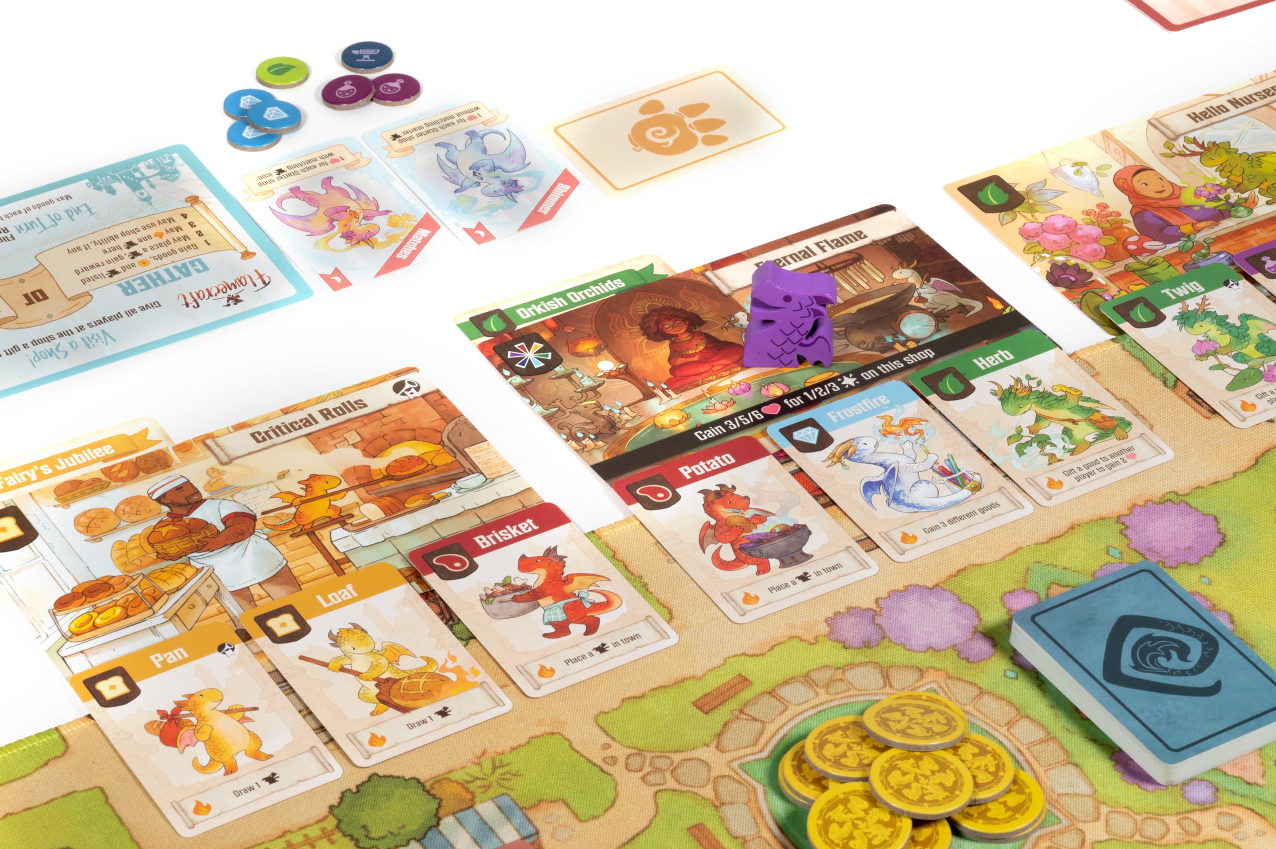 Flamecraft Board Game | Strategy Dragon Fantasy Fun Family for Kids & Adults Ages 10+ 1-5 Players Average Playtime 60 Minutes Made by Lucky Duck Games (LKY-FMC-R01-EN)