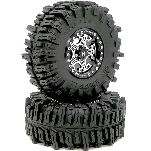HOBBYSOUL Beadlock Wheels and Tires 124mm Soft Sticky Mud