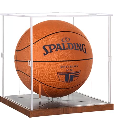 Acrylic Mini Basketball Display Case - Clear Or Mirrored Case For Collectible Miniature Basketballs