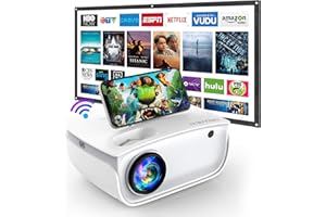 GROVIEW Mini Projector with WIFI, Updated 7500LUX Brightness with 100 Inches Screen, Full HD 1080P Resolution & 240 Inches Display Supported, Video Projector Compatible with TV Stick, Android, iPhone