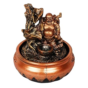 Modone Beautiful Laughing Buddha Water Fountain Show Piece For