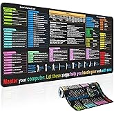 Excel Cheat Sheet Desk padโContains 12 Types of Common Skills in Excel and Word|Large XL Size๏ผ31.5 * 11.8 inch๏ผ|Desk mat for Keyboard and Mouse|WorkใStudyใGaming Mouse pad|WaterproofใAnti-Slip