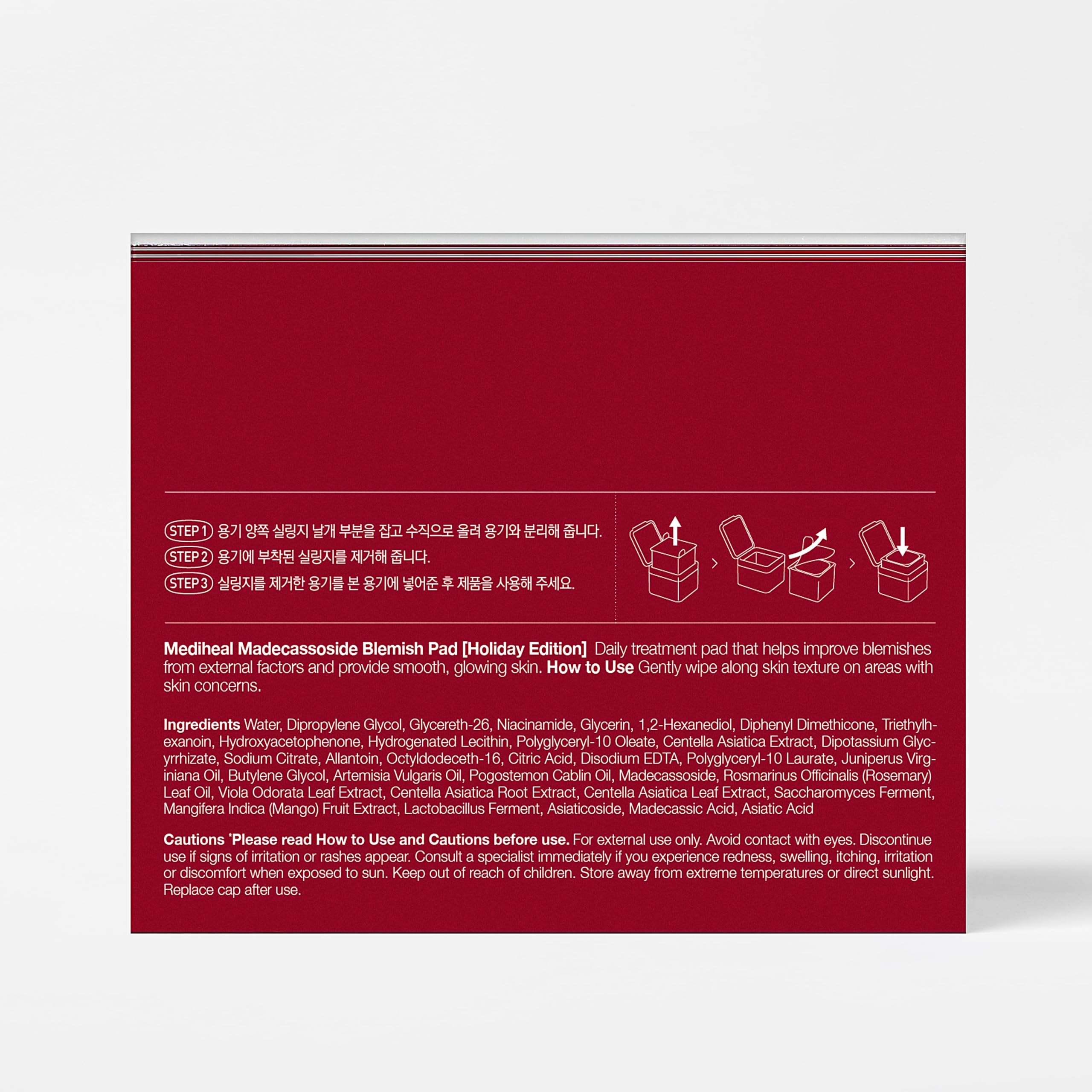 Mediheal Gift Edition Madecassoside Pad, Vegan Face Gauze Pads with Centella Asiatica - Improve Uneven Skin Tone, Remove Blemishes,100 Pads