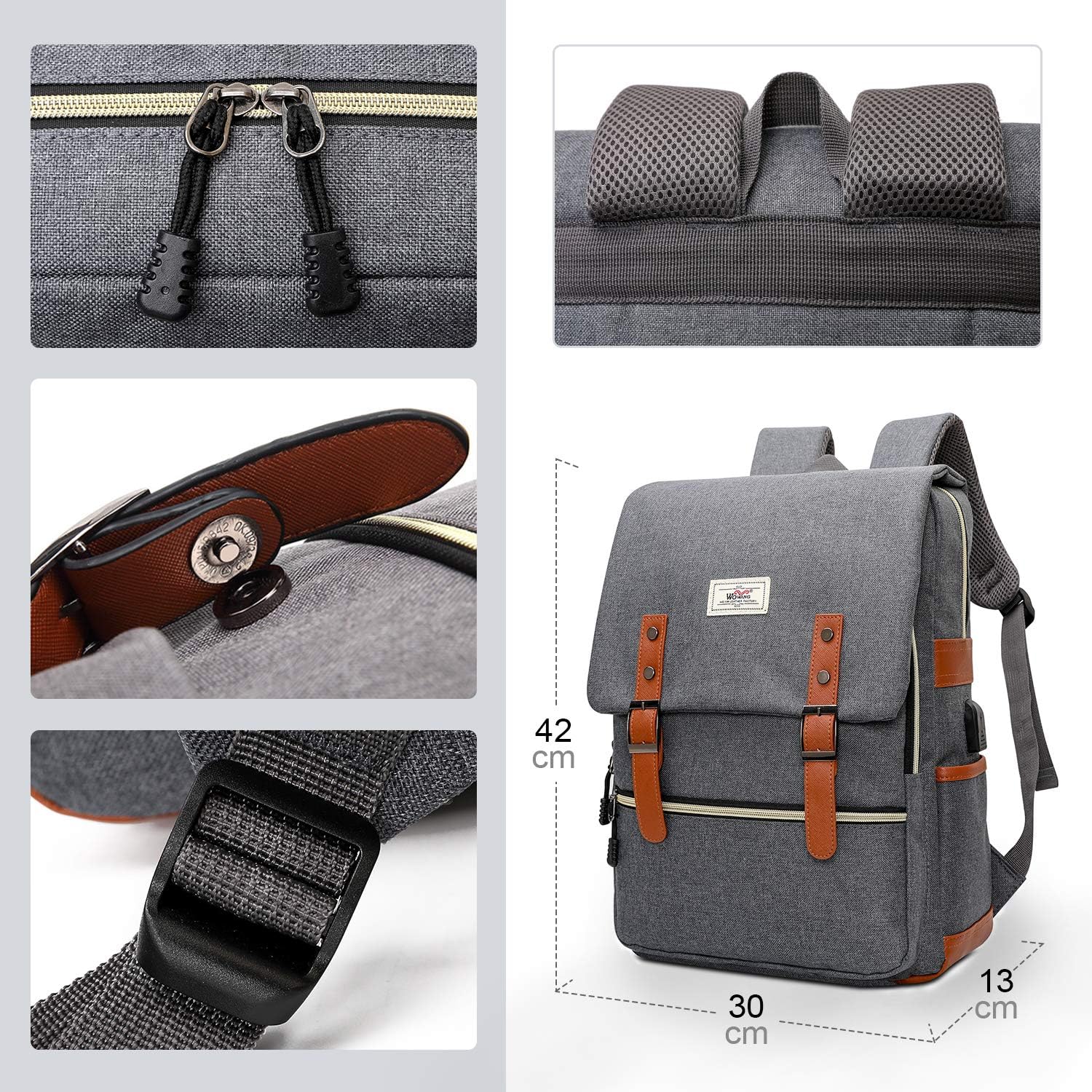 JOYHILL Vintage Laptop Backpack, Slim Fashion Travel Daypack Casual