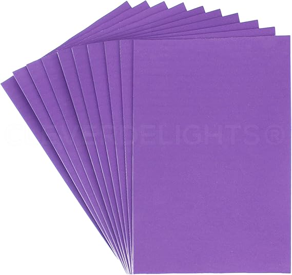CleverDelights Purple Foam Sheets 8" x 12" 10 Pack Large Self