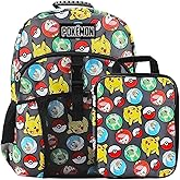 Bioworld Pokemon All-Over Print 2-Piece 16" Premium Backpack & Utility Case Set For School And Travel for boys