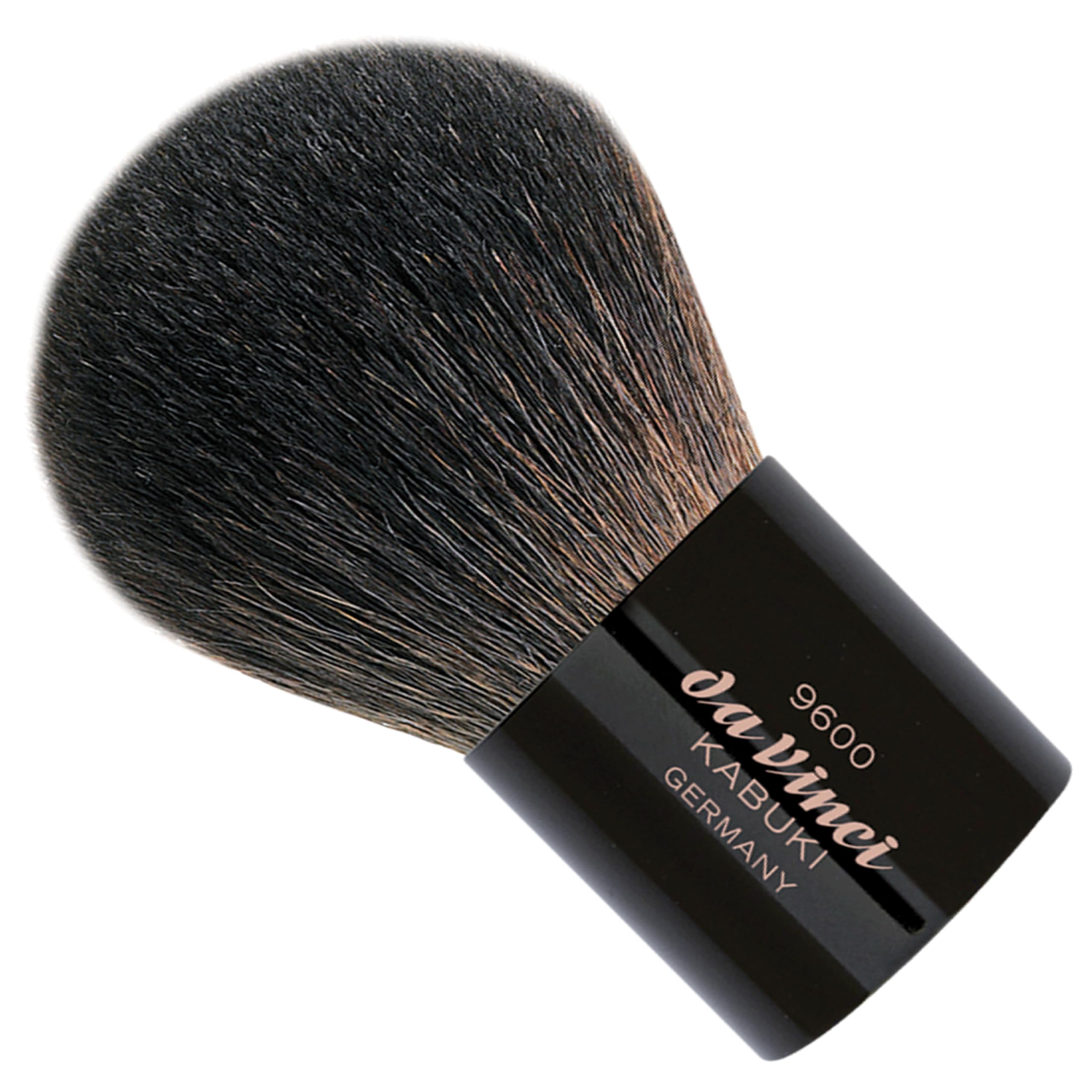 da Vinci KABUKI POWDER BRUSH / natural hair / with black leather sleeve / handmade in germany