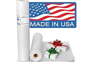 Bryco Goods 18”x1200” (100’) White Wrapping Paper – Kraft Paper Roll for Painting, Drawing, Banner, Bulletin Board, Easel Use, Floor Covering, Packaging, Shipping, Arts & Crafts – Made in USA