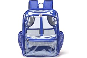 KUI WAN Clear Backpack,Clear Backpacks for School Heavy Duty See Through Bookbag Waterproof Backpack for Men Women,Blue