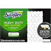 Swiffer Sweeper Heavy Duty Dry Multi-Surface Cloth Refills for Floor Sweeping and Cleaning, Unscented, 32 Count