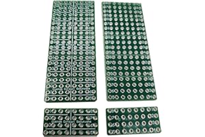 Custom Circuit Solutions – Expandable Through Hole Solder Adapter Board for Electronic Breadboard Modules, 8 Pins, 4 Positions Each Pin, 0.1" Spacing – 10 Pieces