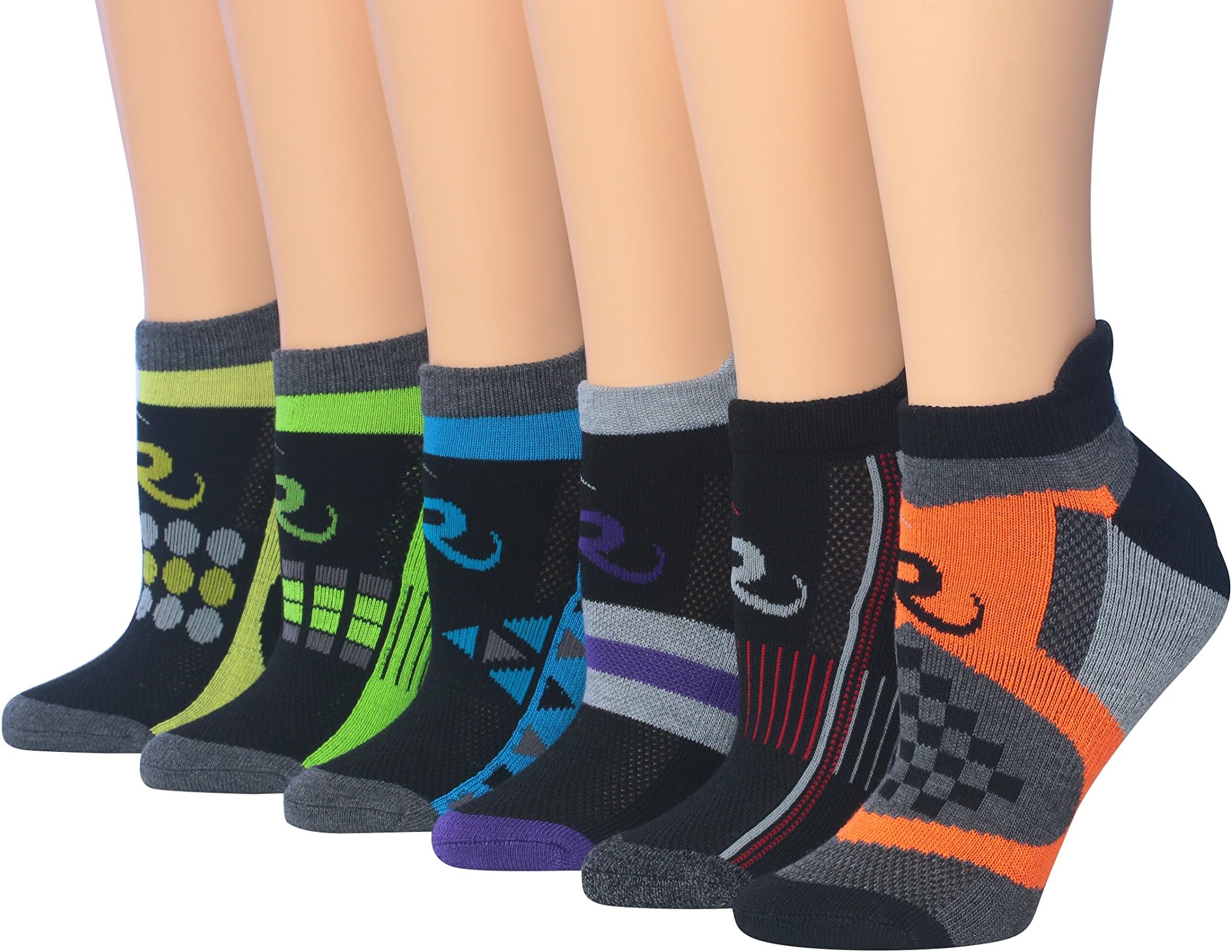Ronnox Women's 6-Pairs Low Cut Running & Athletic Performance Tab socks
