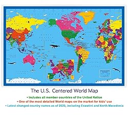 2-Sided Desk Map with Durable Lamination
