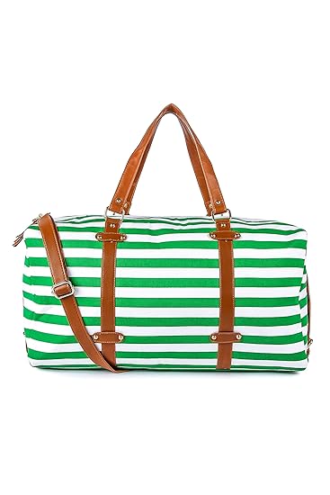 Kleio Unisex Striped Dufle Weekend Bag