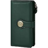 Travelambo Women's Wallet RFID Blocking Trifold Clutch Large Capacity Credit Card Holder Travel Purse