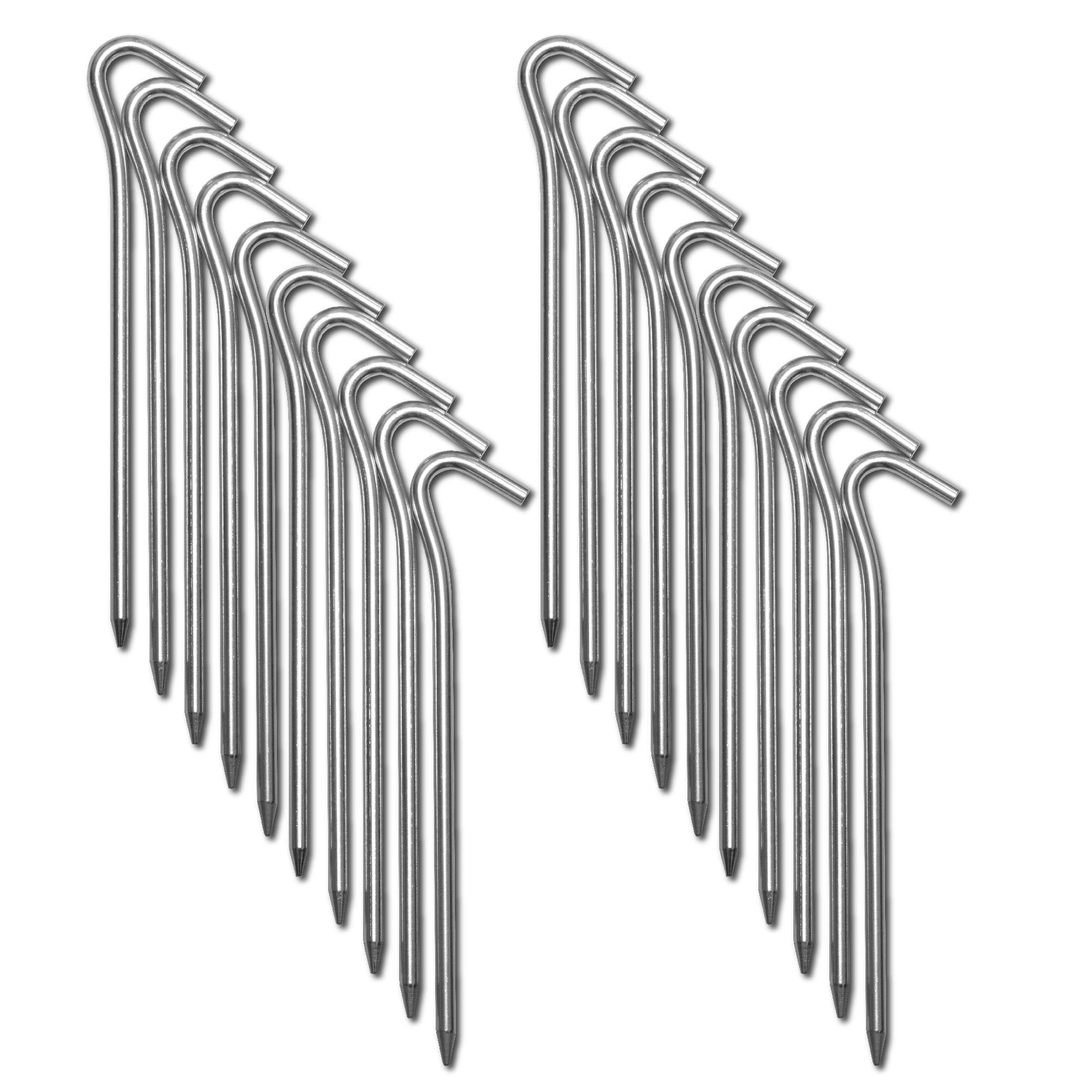 CampAir Aluminium Tent Ground Pegs 18cm L-profile, Lightweight, 6mm thickness - Pack of 20