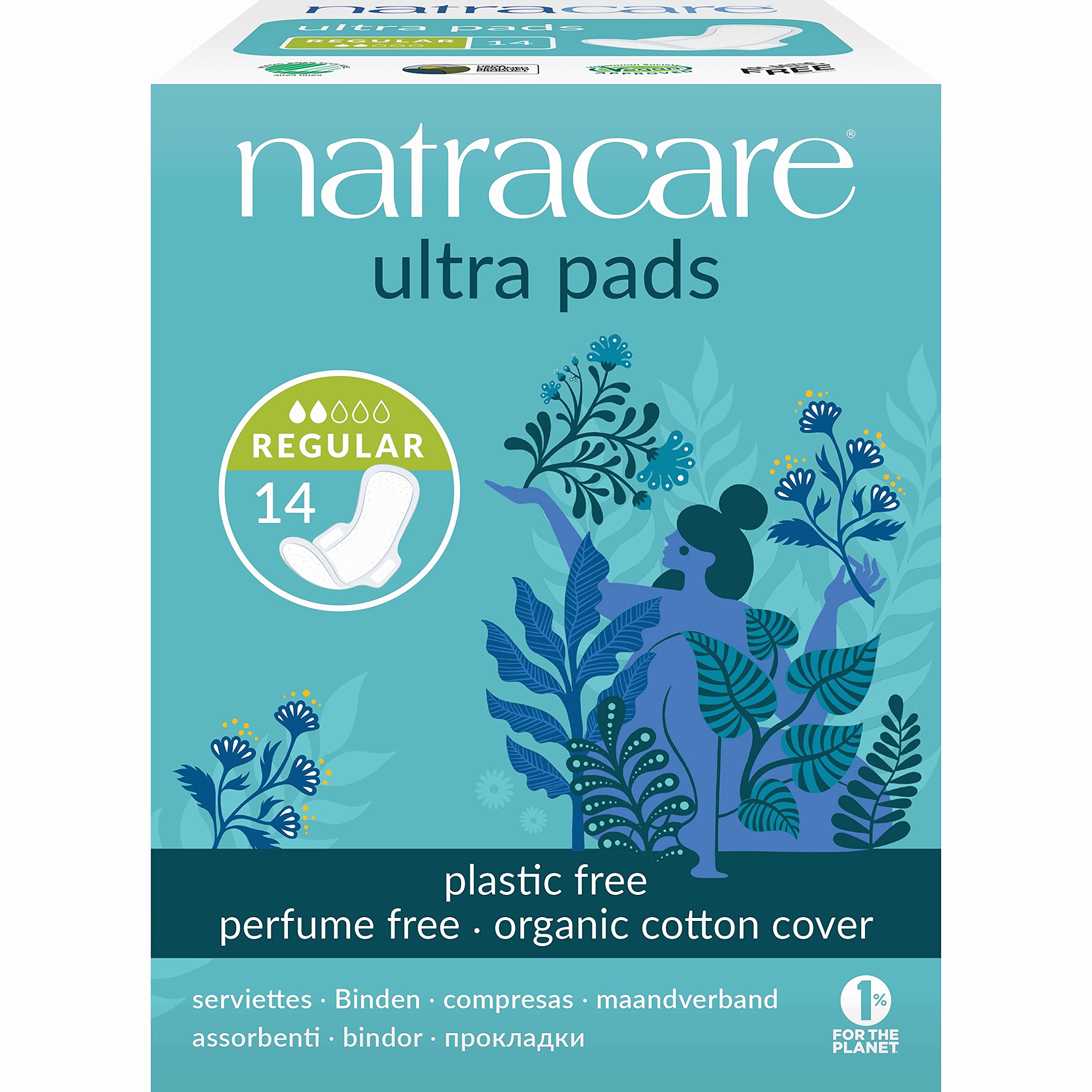 Natracare Natural Ultra Pads Regular with Wings x 14-2 Pack