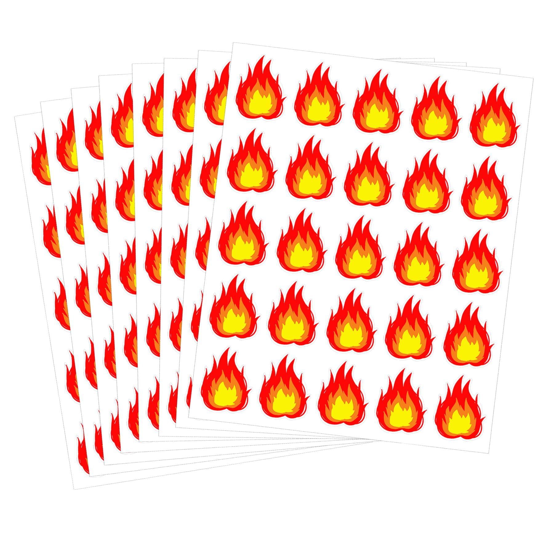 200 Pcs Vinyl Stickers Waterproof Flame Sticker Fire Labels - 1 Inch Fire Shaped Stickers Hot Labels Flame Hot Sticker for Scrapbooking Decoration Craft Supplies
