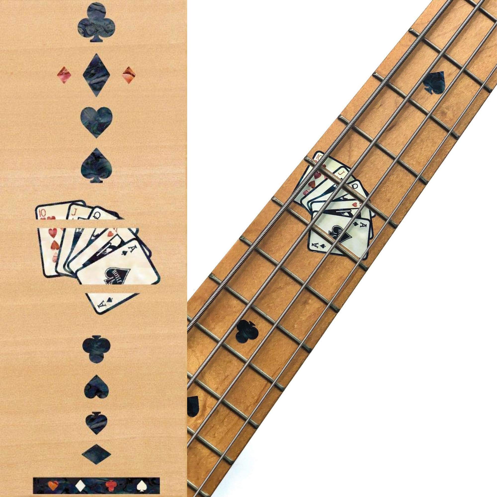 Inlaystickers Fret Markers for Bass - Playing Cards - Black Pearl