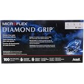 Ansell MICROFLEX ​Diamond Grip MF-300 Exam Standard Gloves - Size L, Natural (Bundle of 200)