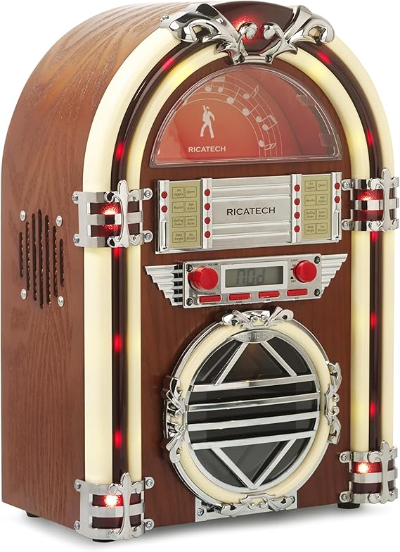 Table Top JUKEBOX with AM / FM Radio, CD Player, USB / SD Card Reader