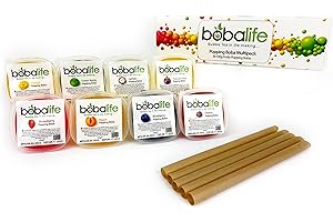 BOBALIFE BUBBLE TEA IN THE MAKING Bobalife - Popping Boba Multipack Gift Box | 8 x 100g Popping Boba Tubs (Various Flavours) for Bubble Tea, Iced Drinks, Cocktails, Slush & Desserts | Vegan & Glutenfree