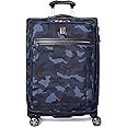 Travelpro Platinum Elite Softside Expandable Checked Luggage, 8 Wheel Spinner Suitcase, TSA Lock, Men and Women, Navy Camouflage, Checked Medium 25-Inch