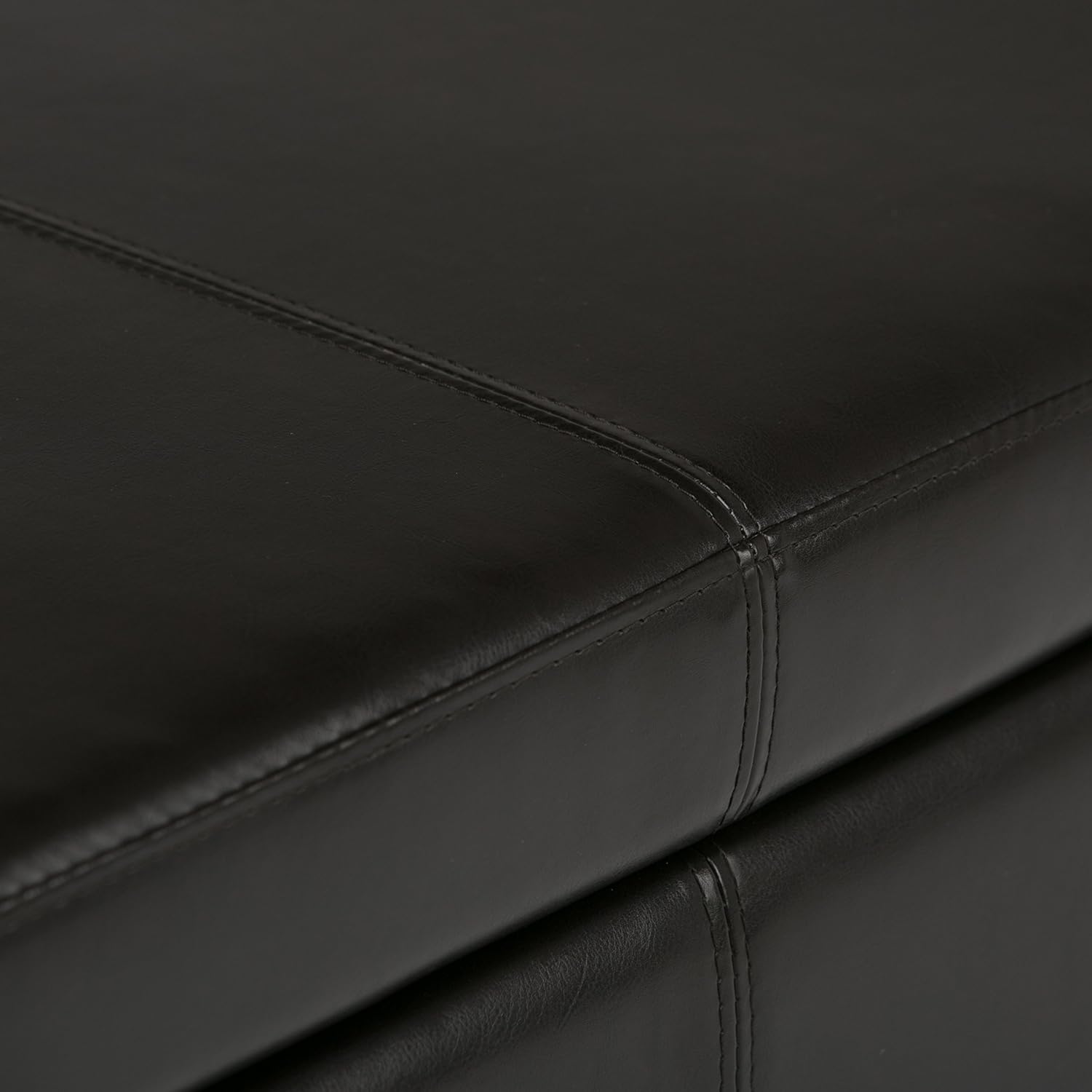 Simpli Home Avalon 48 inch Wide Rectangle Lift Top Storage Ottoman Bench in Upholstered Tanners Brown Faux Leather with Large Storage Space for the Living Room, Entryway, Bedroom, Contemporary: Kitchen & Dining