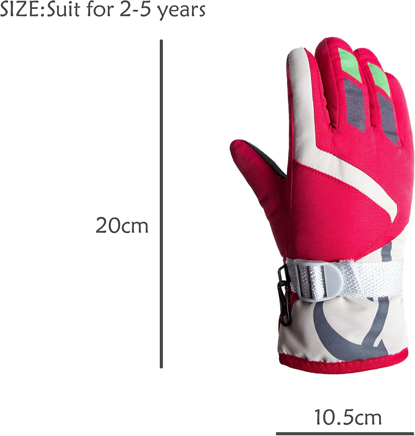 Kids Ski Gloves Winter Warm Lining Snow Cold Weather Windproof Waterproof Adjustable Gloves for Boys & Girls 2-5Years : Sports & Outdoors