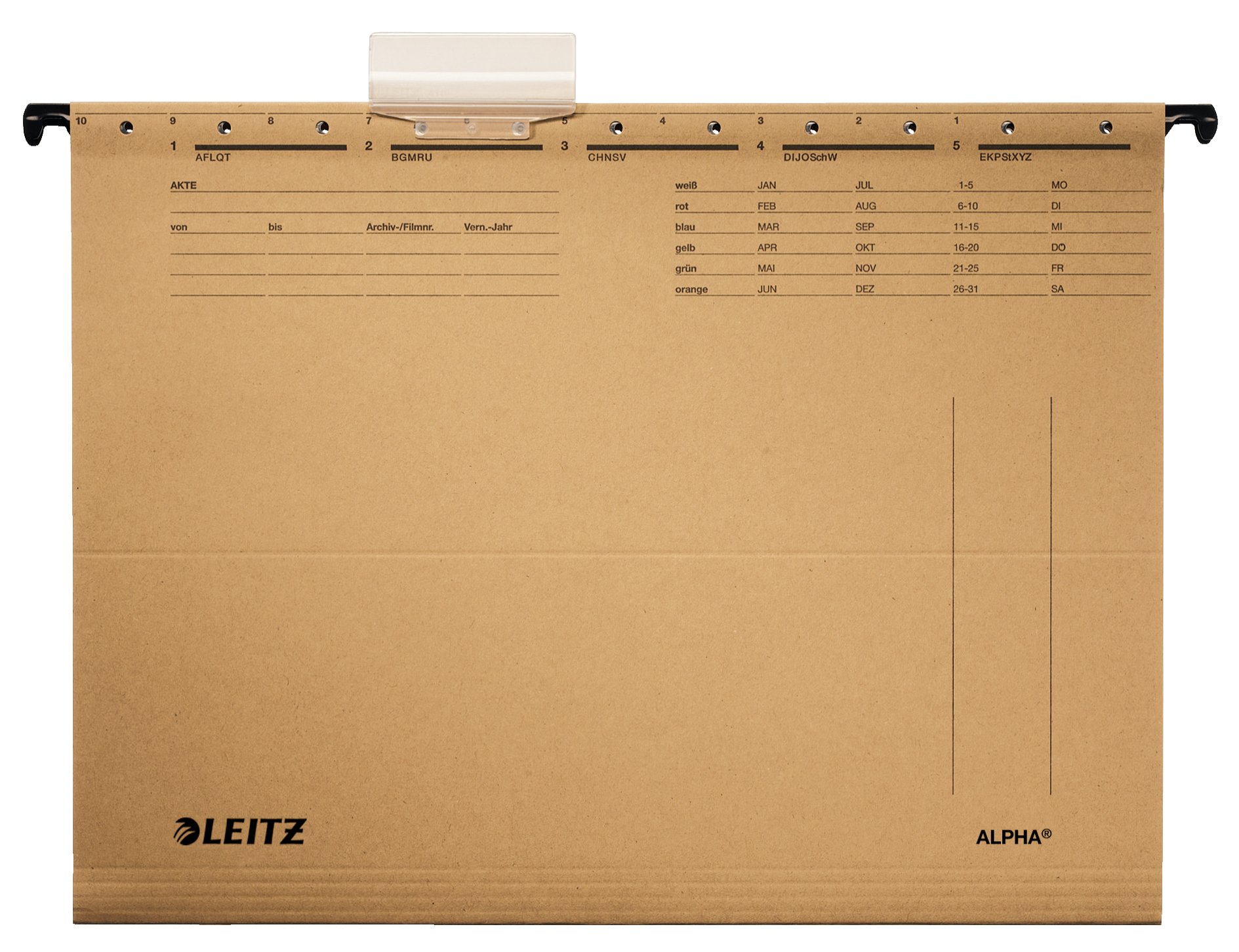 Leitz Alpha 1915-00-00 A4 Suspension File, Natural Brown Pack of 1