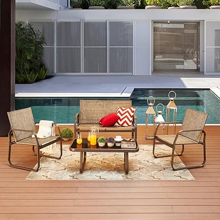 small patio table with 4 chairs